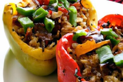 Hearty Gluten-Free Stuffed Peppers with Rice & Beans