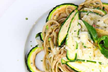 Creamy Paleo Avocado Pasta with Zucchini Noodles Delight
