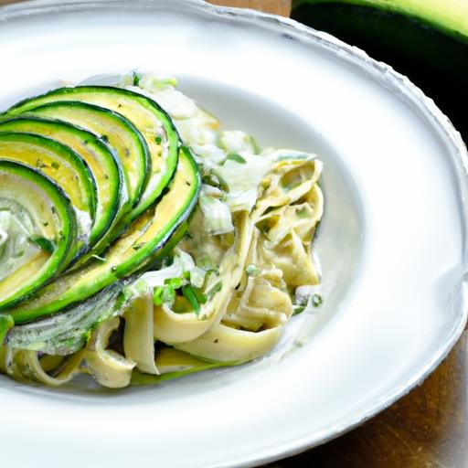 Creamy Paleo Avocado Pasta with zucchini Noodles Delight