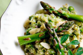 Bright Spring Vegan Risotto with Asparagus and Peas