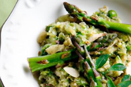 Bright Spring Vegan Risotto with Asparagus and Peas