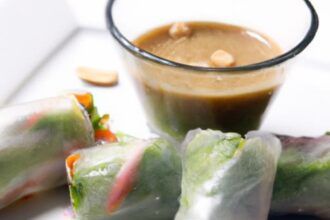 Crisp Spring Rolls Paired with Irresistible Peanut Sauce