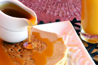 Golden Sweetness: Piloncillo Syrup Drizzled on Pancakes