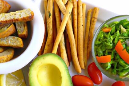 Wholesome Vegan Guacamole Paired with Crisp Veggie Sticks