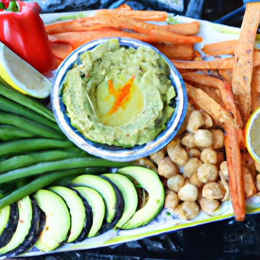 Wholesome​ Vegan⁤ Guacamole Paired⁣ with ​crisp Veggie Sticks