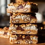 Sugar-free magic cookie bars made with almond butter, coconut, and dark chocolate.