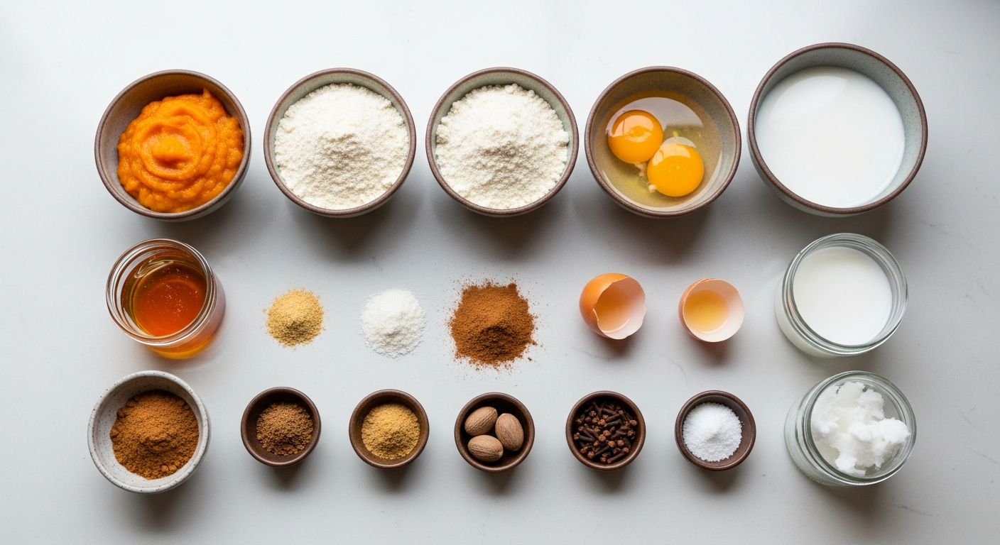 Preparing paleo pumpkin spice pie with grain-free crust