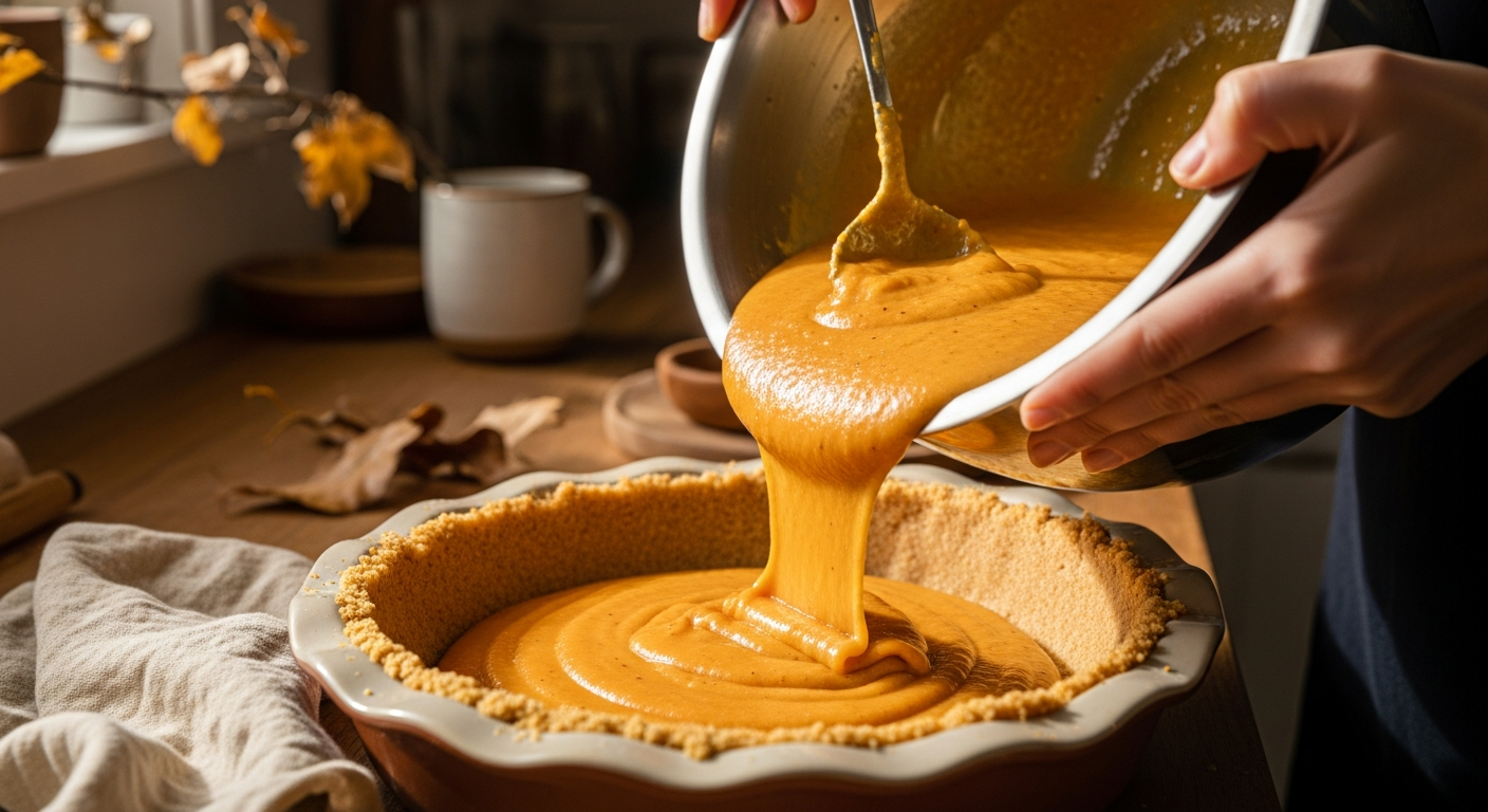 Wholesome paleo ingredients for pumpkin spice pie