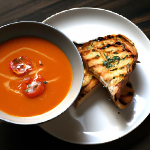 Cozy Comfort: Creamy Tomato Soup Paired with Grilled Cheese