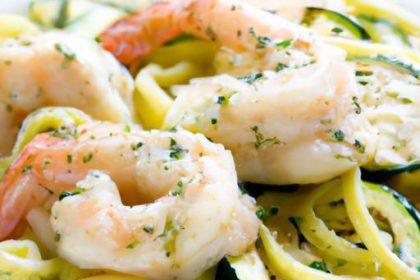 Zesty Keto Shrimp Scampi over Fresh Zucchini Noodles