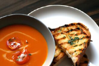 Cozy Comfort: Creamy Tomato Soup Paired with Grilled Cheese