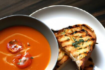 Cozy Comfort: Creamy Tomato Soup Paired with Grilled Cheese