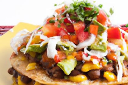 Crunchy Vegan Tostadas with Flavorful Refried Beans Delight