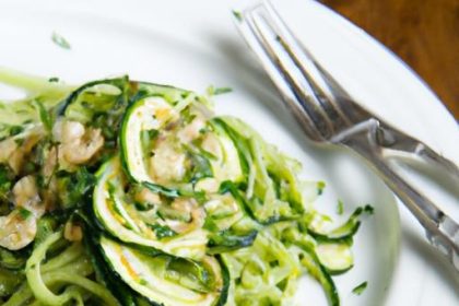 Fuel Up Right: High-Protein Zucchini Noodles with Pesto