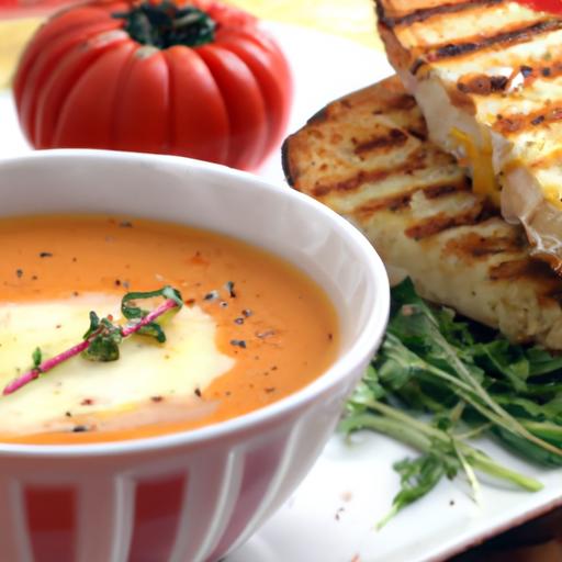 Cozy Comfort: Creamy Tomato Soup Paired with Grilled⁢ Cheese