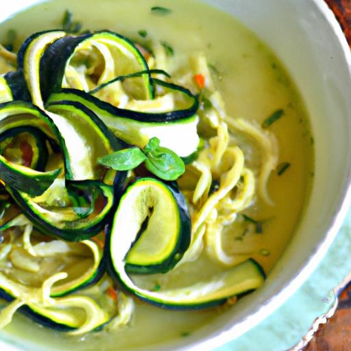 Light & Lively:⁣ Low-Cal Chicken Noodle‍ Zucchini ⁢Soup Recipe