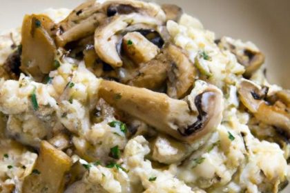 Creamy Keto Mushroom Risotto with Cauliflower Twist